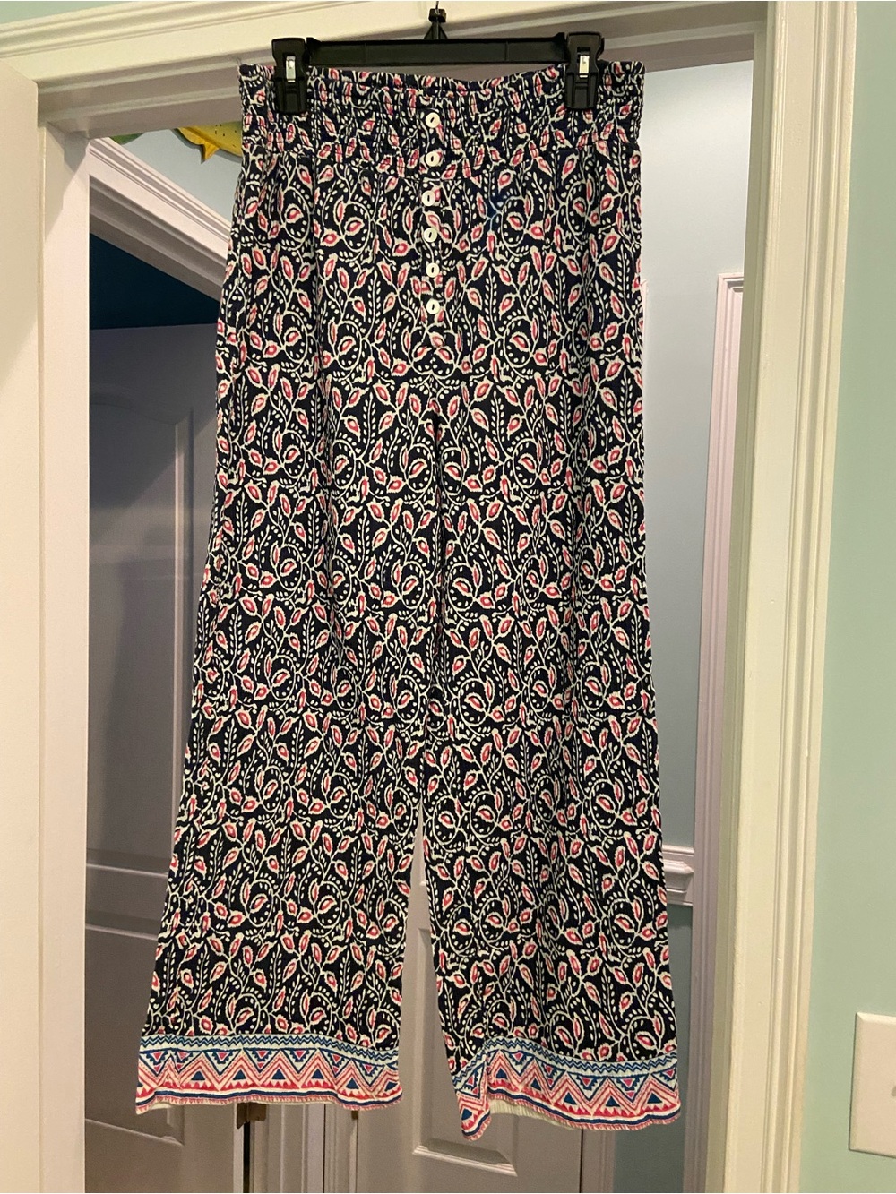 Sundance Floral Print 100% Cotton Wide-Leg Pants